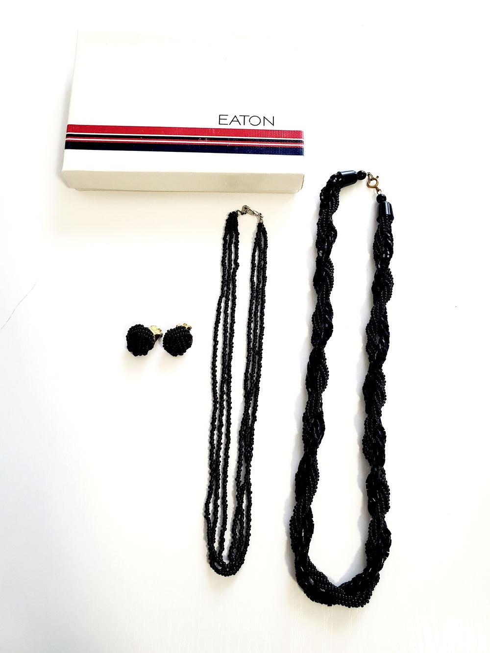 Eaton Black Beaded Necklace Set